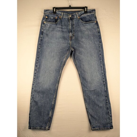 Levis Jeans Mens 36x30 Blue 505 Regular Fit Medium Wash Denim - Picture 1 of 11